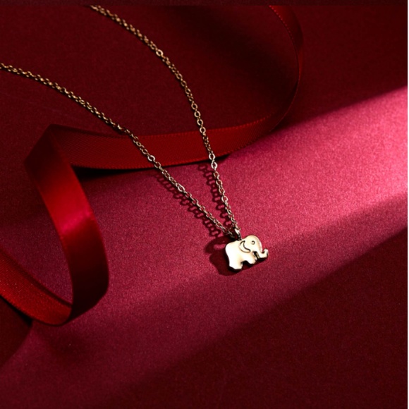 Good Luck Elephant Indie Boho Gold Charm Necklace - Picture 4 of 7